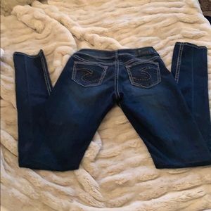 SILVER SUKI with blue sequins